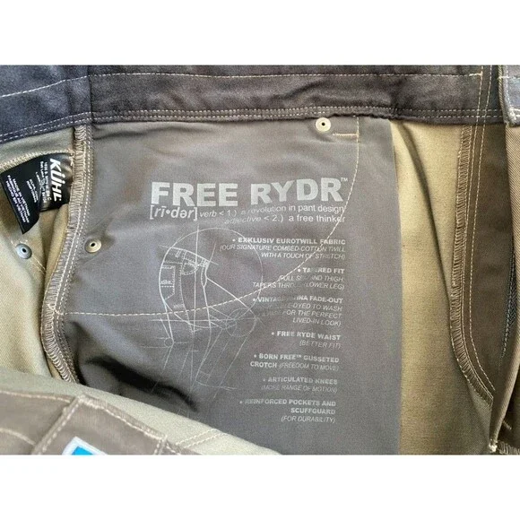 Kuhl Free Rydr Mens 42x30 Dark Khaki Vintage Patina Dye Nearly New - Picture 11 of 12